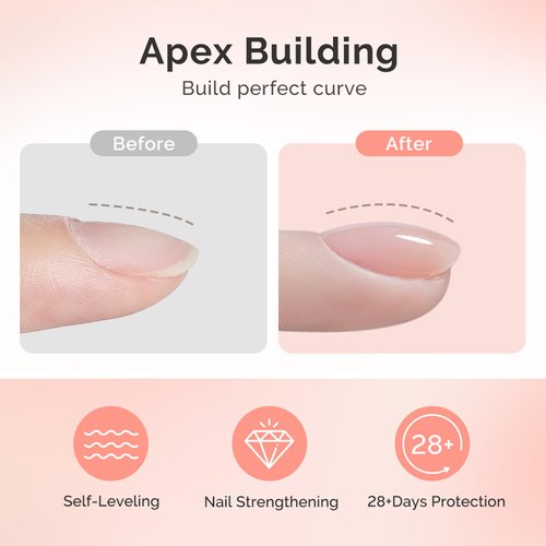 MelodySusie Builder Nail Clear Base Gel Builder Gel for Nails Thickening, Soak Off UV Gel,Extension Gel Rhinestone Nail Glue Gel in a Bottle for Nail Art Design Gift for Women