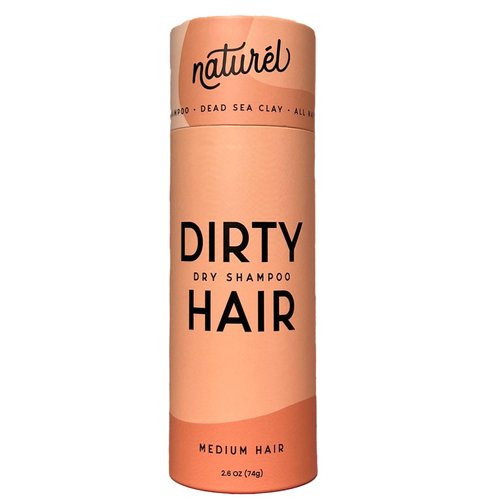Naturel Dry Shampoo Volumizing Powder for Light and Dark Hair | Non Aerosol | Made in USA, No Benzene, Vegan, Talc Free, Aluminum Free | Grapefruit Essential Oil | 2.6 OZ Plastic Free Packaging