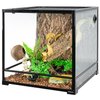 REPTIZOO Hermit Crab Coconut Shell Hideout, Leopard Gecko Hide Cave with Ladder, Reptile Coco Hut Cave Habitat with Suction Cup Terrarium Décor for Crested Gecko,Hermit Crab, Lizard, Leopard Gecko