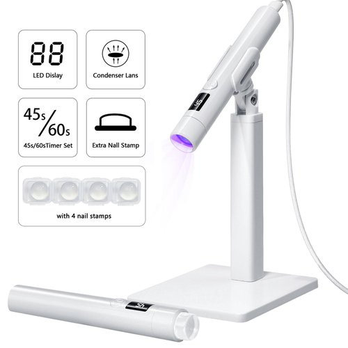 Mini UV Light for Gel Nails: Rechargeable Handheld UV Nail Lamp, Flash Cure Light for Gel x Nails LED Nail Lamp with Magnetic Stand, Fast Curing, Suitable for Home Manicure and Nail Salon