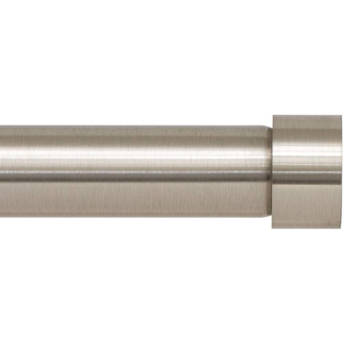 Ivilon Side Window Curtain Rod - End Cap Style Design 1 Inch Pole. 16 to 28 Inch Color Brushed Nickel