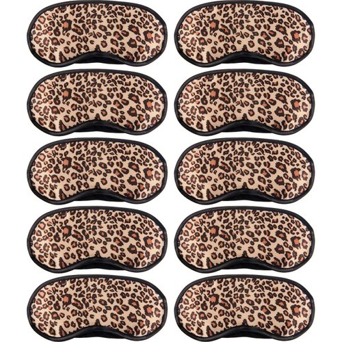 10 Pack Sleep Mask, Leopard Eye Masks Shade Cover for Sleeping, Shift Work, Naps, Travel Pouch Night Blindfold Airplane Relaxing Eyeshade Cover with Nose Pad for Men Women