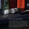 Men's Titanium Magnetic Linked Bracelet | Double Magnet Strength with Powerful Neodymium Magnets | Adjustable Length + Steel Resizing Tool (Brushed Titanium)