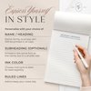 Curio Press Personalized Stationery Notepads with Name & Contact Info, Custom Notepad Lined/Unlined Professional Note Pad, Memo Pad To Do List Personalized Notepads for Women/Men - Simplicity Pad