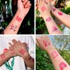 Holiday Temporary Tattoos for Kids Girls Boy Adults, American Holiday Tattoos Stickers, Holiday Party Favors Gifts, Holiday Stocking Stuffers for Kids, Holiday Goodie Bag Stuffers (BREAST CANCER)
