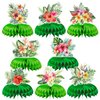 8Pcs Hawaii Luau Party supplies set Honeycomb Centerpieces Double Sided Table Topper for Hawaii Luau Party Decorations (Hawaii Luau)