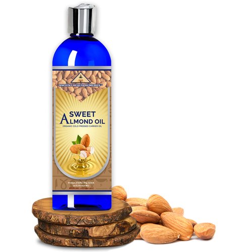 ANCIENT HEALTH REMEDIES All-Natural Cold Pressed SWEET ALMOND CARRIER OIL Greatly Priced Bulk Wholesale Oil For Beauty Skin Moisturizing DIY Body Butter,Hair & Skin Care Darkening (INDIA)