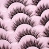 False Lashes Natural Look Eyelashes - 14 Pairs 14mm Faux 3D Mink False Eyelashes Natural Looking Fluffy Cat Eye Wispy Strip Lashes Pack by EMEDA (ZH01）
