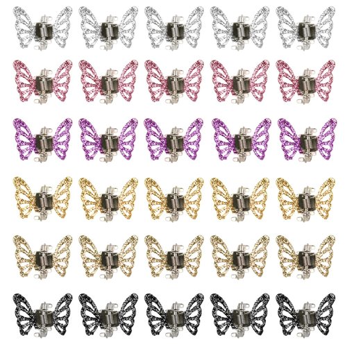 Wecoe 30pcs Small Butterfly Hair Clips Mini Claw Clips Cute Purple Pink Gold Silver Black Hair Clips Metal Decorative Tiny Hair Clips Kid Baby Toddler Halloween Hair Accessories Women Girls Gift