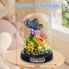 Allhero Flower Bouquet Building Set with LED String Light, Animals Flower Botanical Collection, 530 Pcs Mini Bricks Building Blocks Toy for Kids, Adults, Gift for Mother's Day, Christmas(Butterfly)