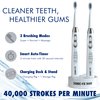 Sonic-FX Dual Electric Rechargeable Toothbrush Duo Dual Handle Sonic 3 Brushing Modes Toothbrush Set with Smart Timer for Adults and Kids with Charging Dock Brush Holder and 14 Brush Heads, White