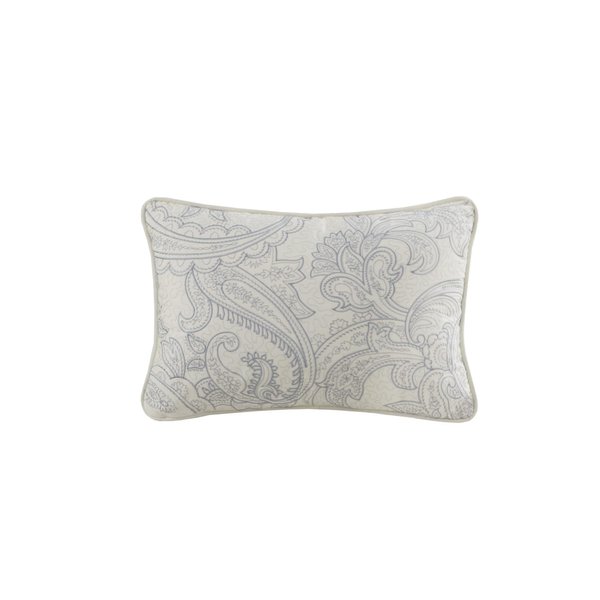 Harbor House Modern Design Decorative Pillow Hypoallergenic Sofa Cushion Lumbar, Back Support, Oblong 12" x 18", Paisley Blue