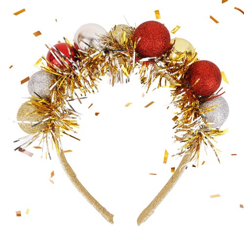 CURASA Gold Christmas Headband Xmas Headbands for Women Girls Disco Ball Headband Womens Kids Christmas Head Band for Festival Party Christmas Gift Costume Christmas Hair Accessories for Women Girls