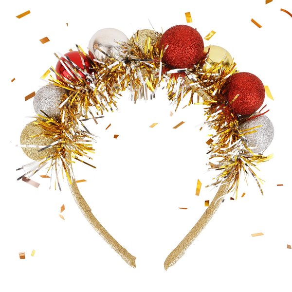 CURASA Gold Christmas Headband Xmas Headbands for Women Girls Disco Ball Headband Womens Kids Christmas Head Band for Festival Party Christmas Gift Costume Christmas Hair Accessories for Women Girls