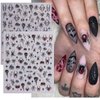 6 Sheets Halloween Nail Stickers Gold Silver Black Spider Web Nail Decals with Glitter Designs 3D Self-Adhesive Star Spider Nail Supplies Horror Stars Heart Flame Nail Art Stickers for Women Girls