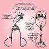 JAPONESQUE Extreme Lash Curler - Scissor Comfort Handle, Deep Curl, Keeps Lashes Curled for 8 Hours, High Arch Design, for Natural or False Lashes, Includes 1 Refill Pad (Gunmetal)