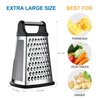 Professional Cheese Grater - Stainless Steel, XL Size, 4 Sides - Perfect Box Grater for Parmesan Cheese, Vegetables, Ginger - Dishwasher Safe - Black