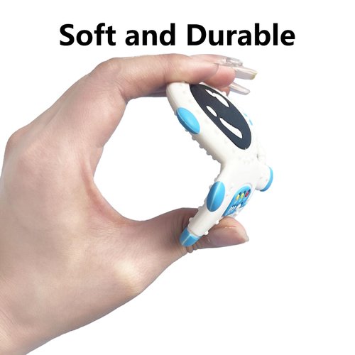 Cuxnoo Baby Teethers for 3+ Months Infants Sucking, Food Grade Silicon Astronaut Styling Teething Toy, BPA Free