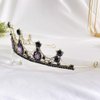 Crystal Bridal Crown Baroque Crystal Tiara for Women Rhinestone Crown Wedding Bridal Headband For Halloween Party Purple Black Baroque Queen Crown