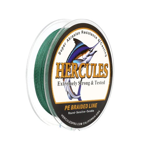 HERCULES Super Strong 300M 328 Yards Braided Fishing Line 30 LB Test for Saltwater Freshwater PE Braid Fish Lines 4 Strands - Green, 30LB (13.6KG), 0.28MM