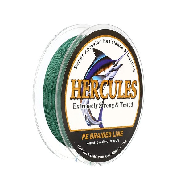 HERCULES Super Strong 300M 328 Yards Braided Fishing Line 30 LB Test for Saltwater Freshwater PE Braid Fish Lines 4 Strands - Green, 30LB (13.6KG), 0.28MM