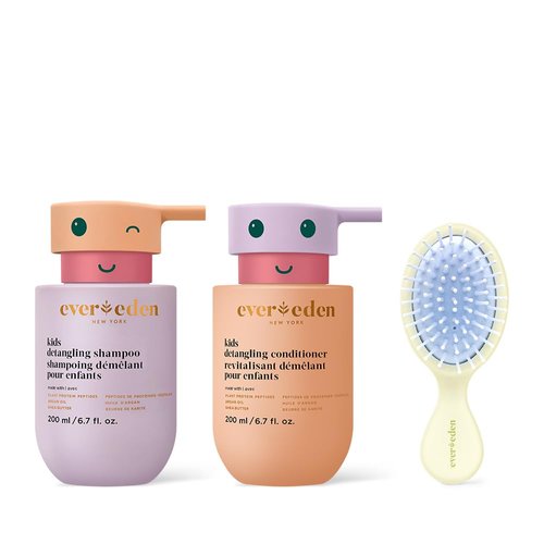 Evereden Happy Hair Duo Kids Shampoo and Conditioner Set - Clean, Vegan, & Tear-Free Shampoo and Conditioner for Kids - Detangles, Strengthens, & Smooths - Hair Detangler for Kids with Any Hair Type