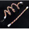 Pets vv Bird Rope Perch Parakeet Toys, Spiral Bird Toy for Cockatiels, 43"&13.7" Bird Bungee Rope Perches Suitable Bird Cage Accessories