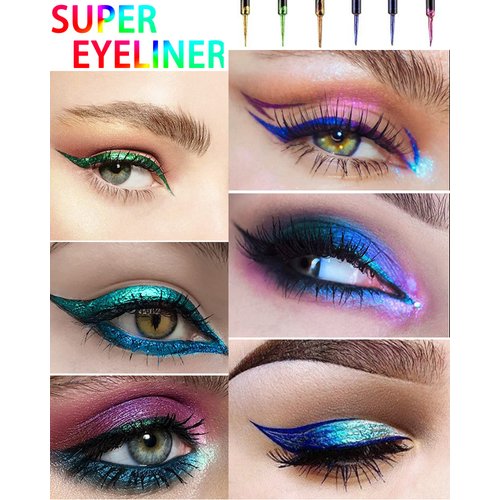 Chameleon Glitter Eyeliner Liquid-1Pcs Gold Metallic High-Pigmented Colored Makeup Glitter Pen for Eye Liner Eyeshadow, Ultra-Fine Tip Multichrome Eyeliner, Christmas Makeup Gift for Women Girl-01