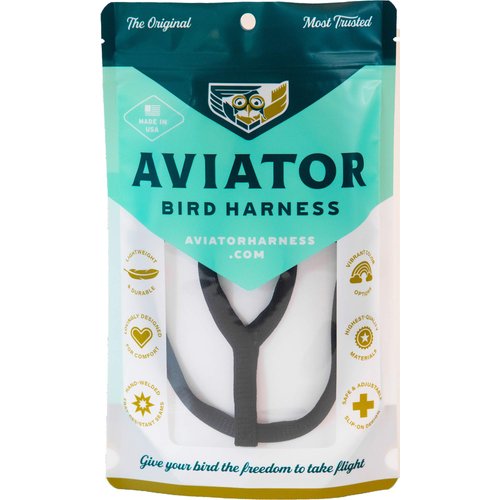 The AVIATOR Pet Bird Harness and Leash: Petite Black