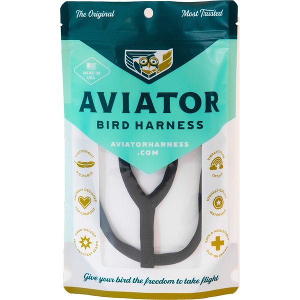 The AVIATOR Pet Bird Harness and Leash: Petite Black