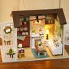 TuKIIE DIY Miniature Dollhouse Kit, 1:24 Scale Wooden Mini Christmas Doll House Accessories with Furniture for Kids Teens Adults(Happy Times)