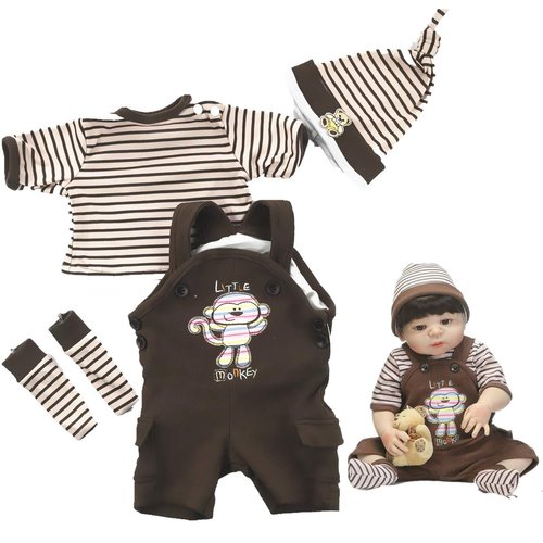 Reborn Baby Dolls Clothes 22 inch Boy 4 Piece Set for 20-23 inch Reborn Baby Boy Dolls