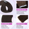 Tape in Hair Extensions Human Hair Dark Brown Straight Hair Extensions Tape in Human Hair 20 Pcs/Pack 40g Tape in Extensions Hair Extensions 16 Inch for Women （16Inch，Dark Brown，40g)