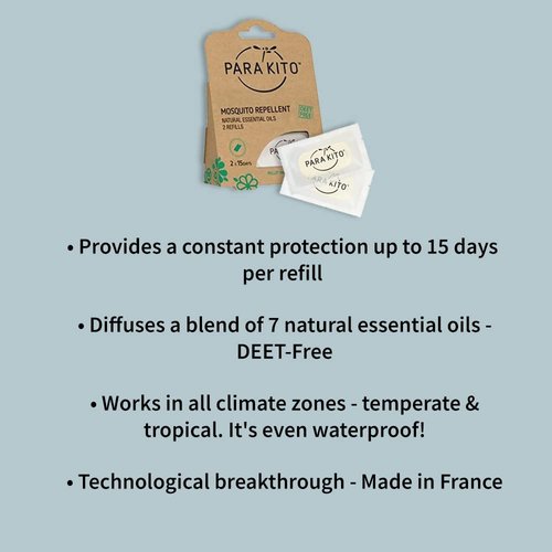 PARA'KITO Refill Pellets for Mosquito Repellent Bracelets | w/Citronella Oil, Peppermint Oil, Essential Oils | Beach, Travel, Hiking & Camping Accessories | 2 Refills (15 Days Each)