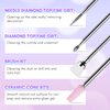 Makartt Nail Drill Bits, 7Pcs Tungsten Carbide Diamond Ceramic Nail Drill Bit Set For Acrylic Nails 3/32 Drill Bits For Nail Drill Remover Gel Polish Poly Nail Gel Nails Cuticles