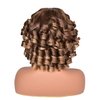 SOFUN Short Curly Wigs for Black Women Afro Curly Wig with Bangs Loose Cute Curly Fluffy Wavy Big Bouncy Fluffy Curly Wig(Ombre Blonde)