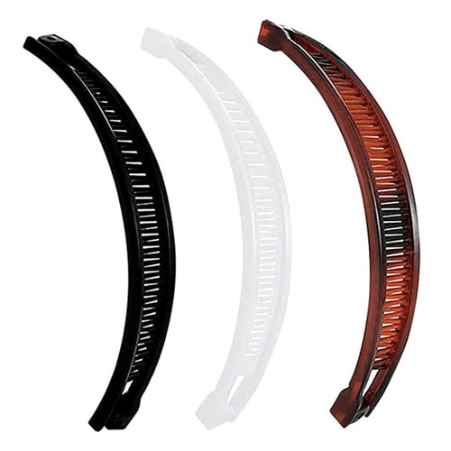 3Pcs Hair Clips, Vintage Clincher Combs Banana Hair Clips Claws Hair Grips Hair Accessories, Hair Clips (Black, White, Brown)