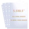 80 Pack 160 Pockets 5.5x8.5” Sheet Protector Sleeves for 6 Ring A5 Binder, A5 Mini 3 Ring Binder, Ultra-Clear Playbill Holder Sleeves, Double-Sided, Top Loading Sheet Protector for Paper Report