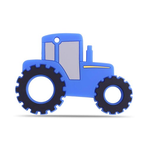 Baby Tractor Car Silicone Teether,Sensory Chew Toys,BPA Free Soft and Effective Infant Teething Pain Relief Toys,Freezer Safe,Food Grade Silicone,Best Shower Gift for Boys and Girls (Blue)