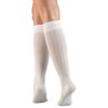 Truform Women's 15-20 mmHg Compression Dress Socks with Cable Pattern, White, Medium (Pack of 2)