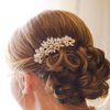 Hapibuy Rose Gold Wedding Hair Comb Pearl Crystal Bridal Hair Accessories For Bride and Bridesmaid