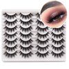 Losha Eyelashes Natural Look Faux Mink Lashes Pack Handmade Fluffy False Eyelashes 14 Pairs Cat Eye Lashes (54)