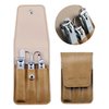 Nail Clipper Set, 6 Pcs Toenail Clippers, Stainless Steel Fingernail Clipper, and PU Leather Manicure Set, Gift Ideas (Beige)