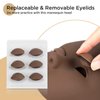 LASHVIEW Lash Mannequin Head,Replaced Eyelids Mannequin Head, For Lash Extension Practice, with 4 Pairs Replaced Eyelids, Makeup Soft-Touch Rubber Practice Head, Black Color