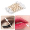 Hedume 2500 Pieces Wooden Cotton Swabs, Double Pointed Cotton Buds (25 Packs, 100 Pieces 1 Pack)
