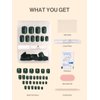 MelodySusie Press on Nails Short Square Acrylic Fake Nails Kits Press on False Supremely Fit & Natural Nails Stick On Nails in 30pcs 12Sizes Disposable Manicure for Women and Girls, Forest Green