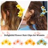 AMCAMI 4 Pcs Flower Hair Clips Hair Clips for Women Claw Clips for Thick Hair Hair Claw Clips Hair Clips for Thin Hair Beach Accessories for Women Cute Hair Clips Hawaiian Flower Hair Clips Hair Claws