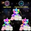 Hopearl LED Plush Cat with Removable Bucket Lighting Up Stuffed Mommy Cat with 3 Baby Kittens in The Basket Floppy Stuffed Animal Playset Night Lights Glow in The Dark Birthday Gifts for Kids, 12''