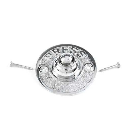 Renovators Supply Manufacturing Doorbell Button 2.5 in. Diameter Round Brass Vintage Push Button with Mounting Hardware