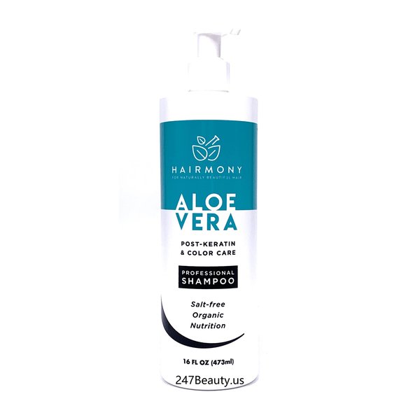 Hairmony Aloe Vera Professional Post-Keratin Color Care Hair Shampoo - Champu Aloe Vera post-keratina para el cabello (16 oz)